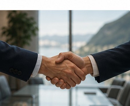 Business handshake — credibility